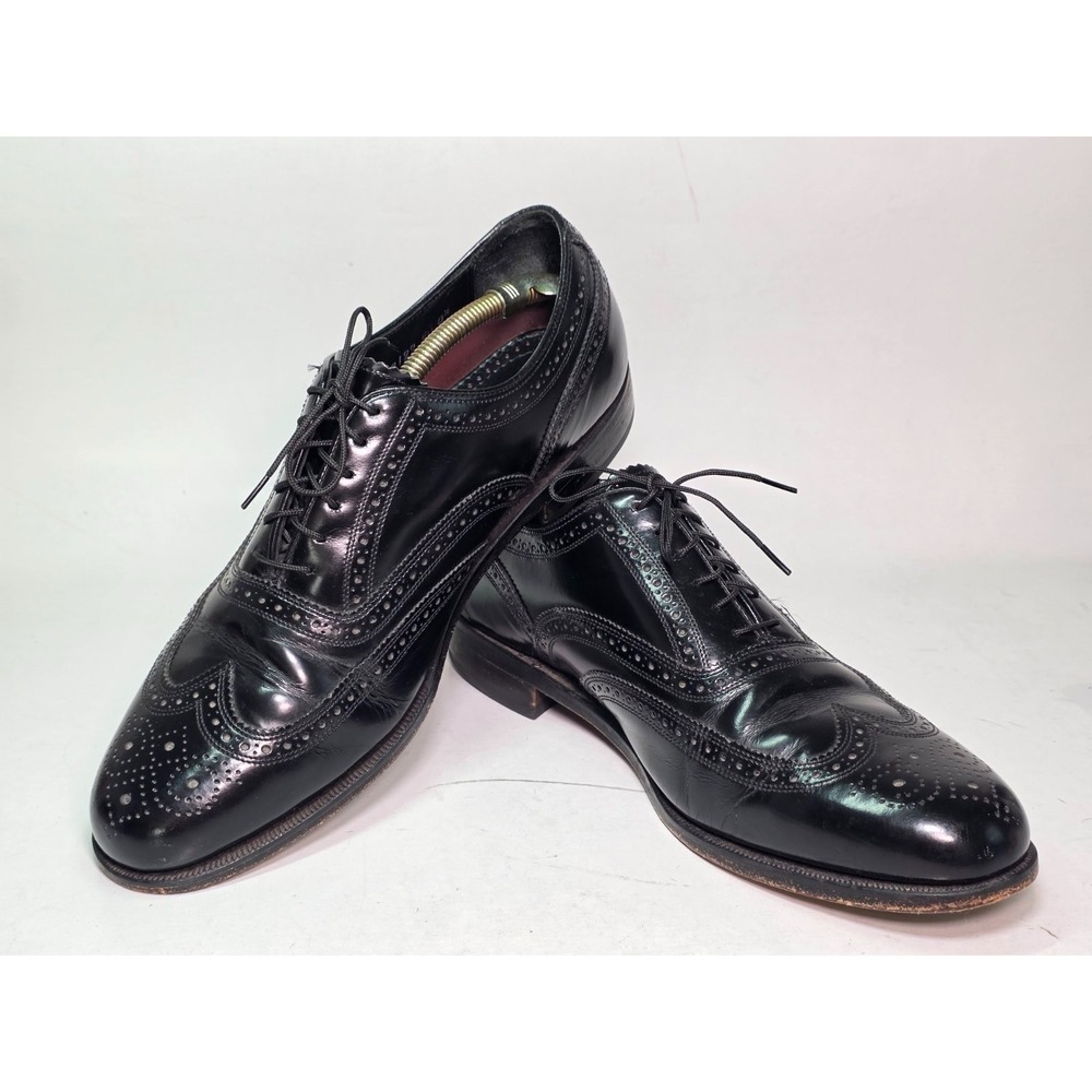 Florsheim Lexington Oxford Men's Dress Shoes Size 9.5 3E Black Leather Wingtip